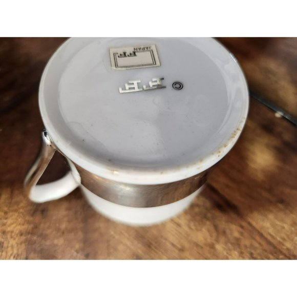 Vtg FF Japan (4) White w/Silver Expresso/Demitasse cups w/saucers Excellent! - Picture 16 of 16